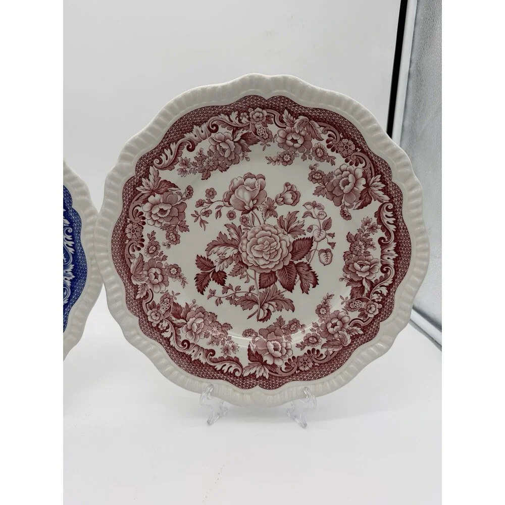 Spode Porcelain Archive / Blue Room Collection British Flowers 10.5” Plates 2